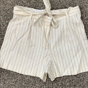Loft pinstriped paper bag shorts